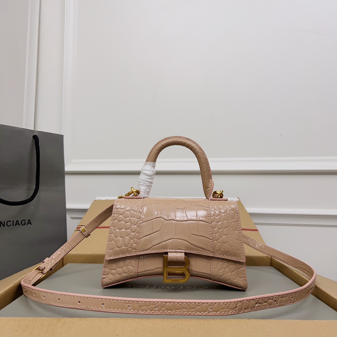 Balenciaga Embossed Hourglass Small Crossbody Bag