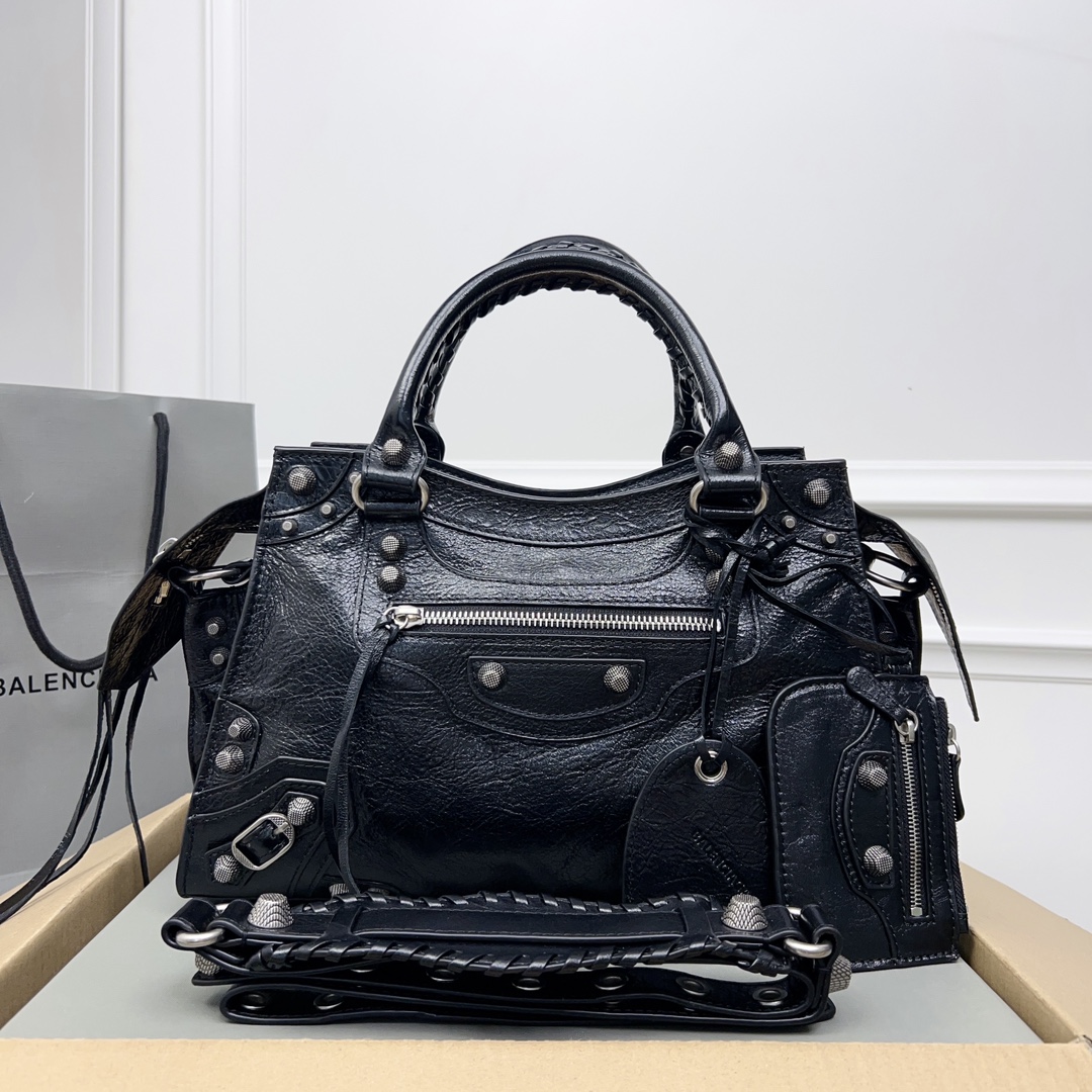 Balenciaga Black Leather XS Neo Cagole Bag