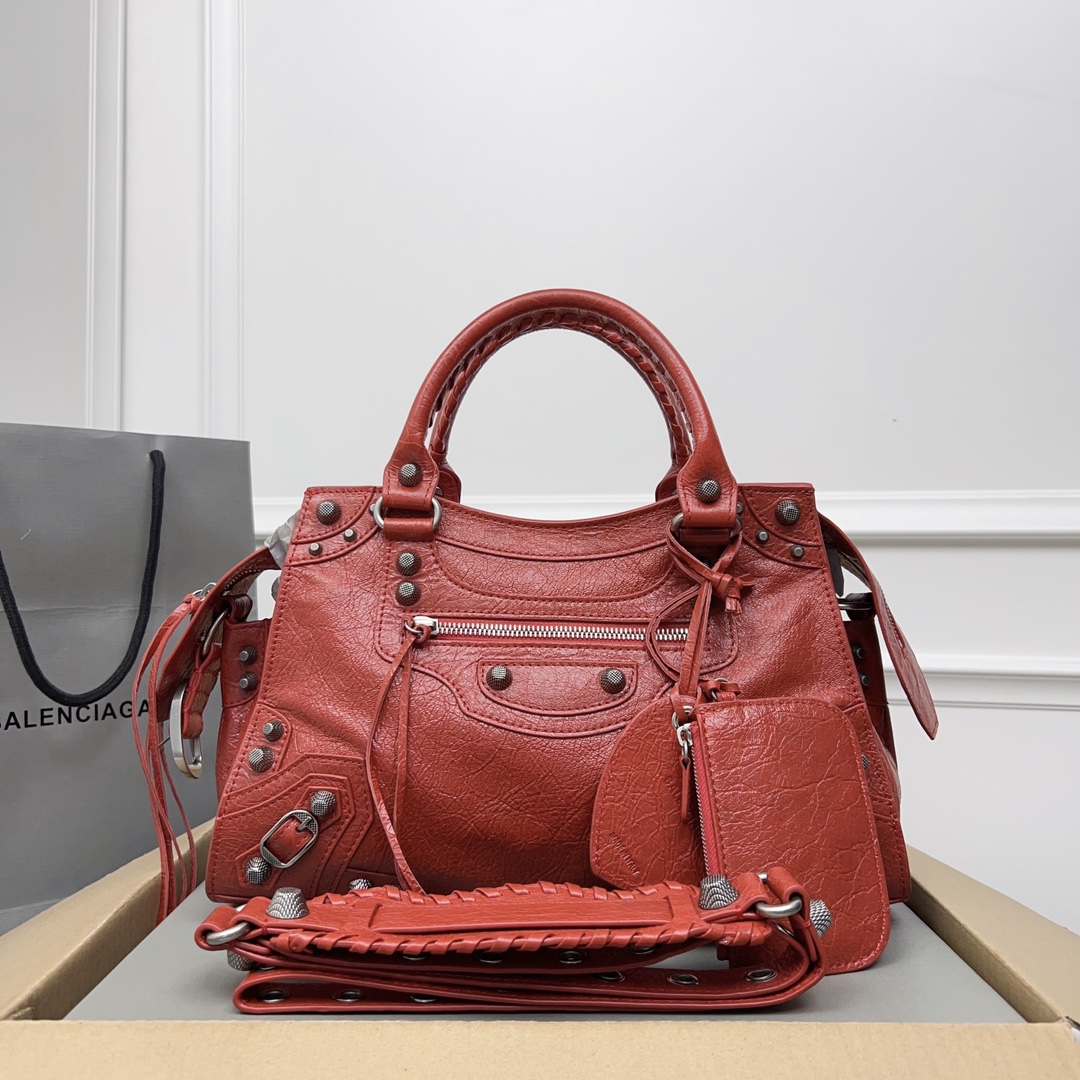 BALENCIAGA Agneau Classic Hardware Town Rouge Coquelicot 678290 |
