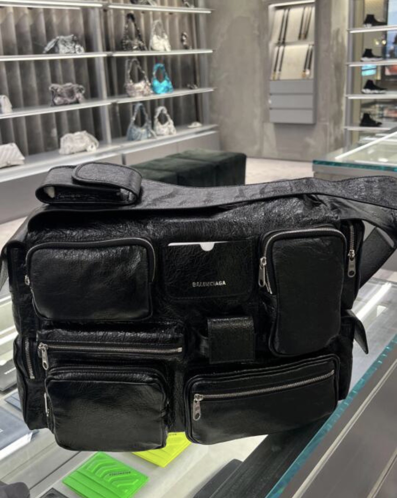 Balenciaga Superbusy Large Sling Bag Black in Calfskin