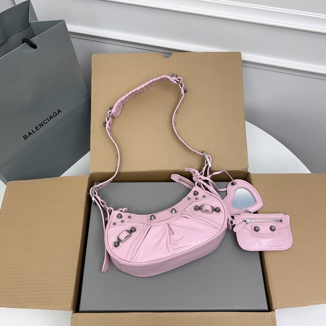 Balenciaga Women’s Le Cagole Shoulder Bag Xs in Light Pink | Balenciaga US