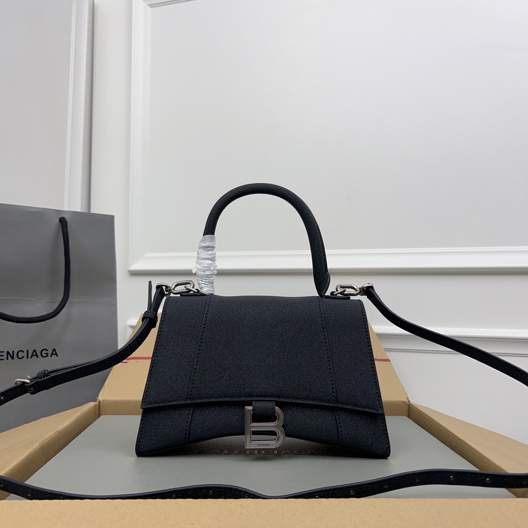 BALENCIAGA Grained Calfskin Medium Hourglass Top Handle