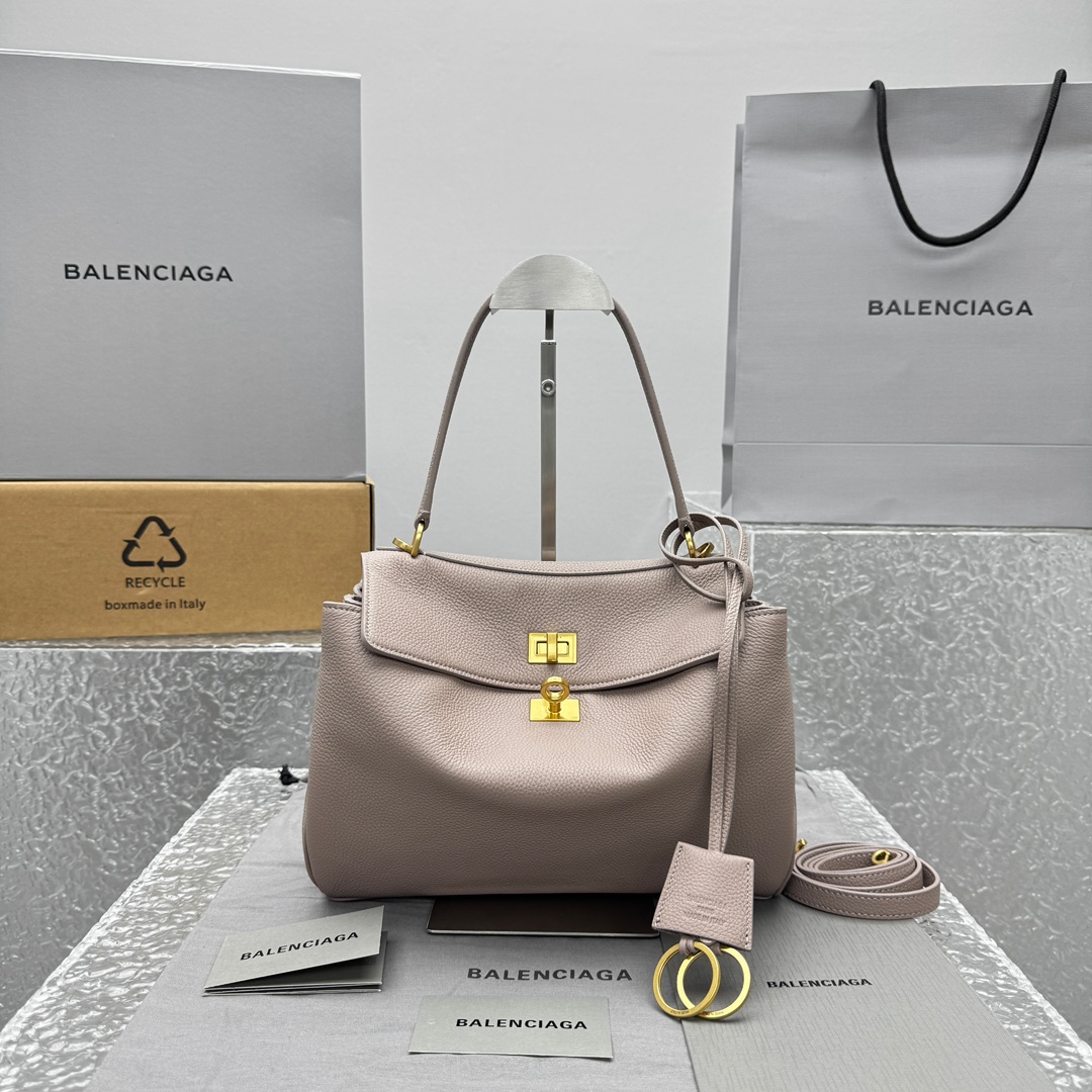 Balenciaga Women’s Rodeo Handbag Small Grained Calfskin in Sesame | Balenciaga US