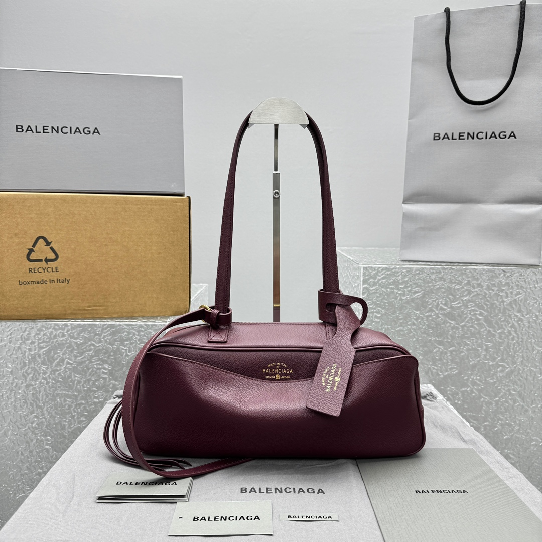 Balenciaga Small Leather Carrie Bowling Top-Handle Bag