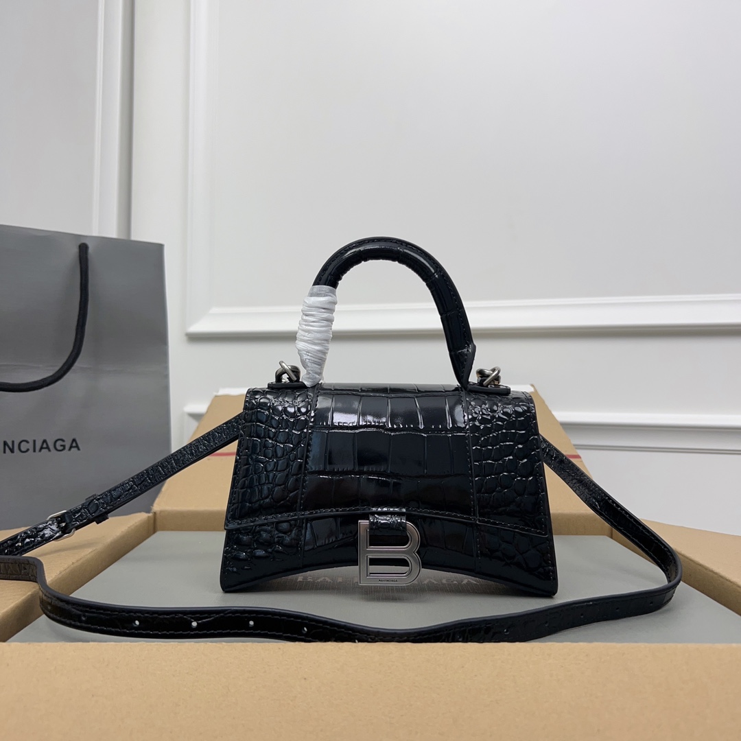 Balenciaga Small Hourglass top-handle Bag | Black |