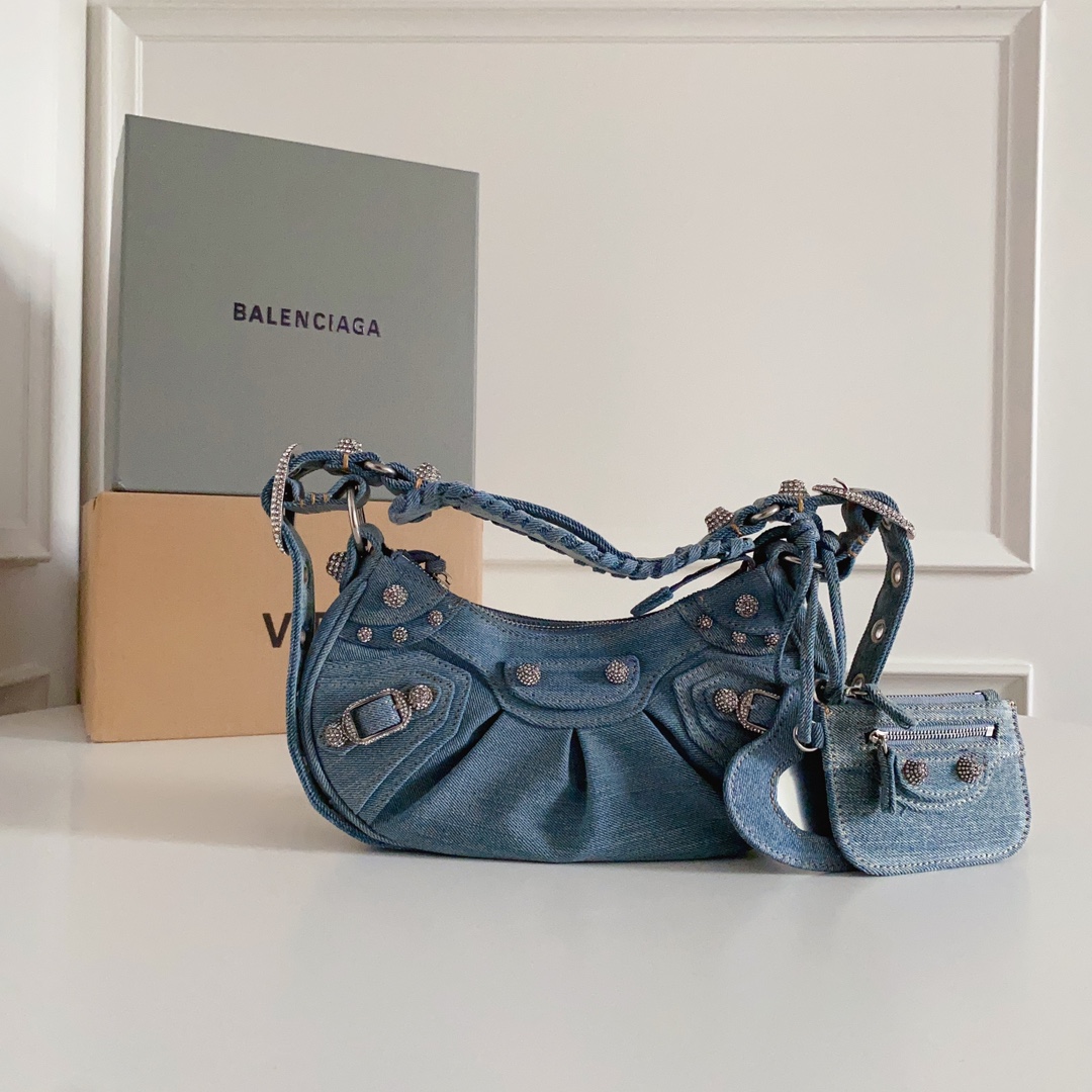 Balenciaga Women’s Le Cagole Shoulder Bag Xs in Blue | Balenciaga