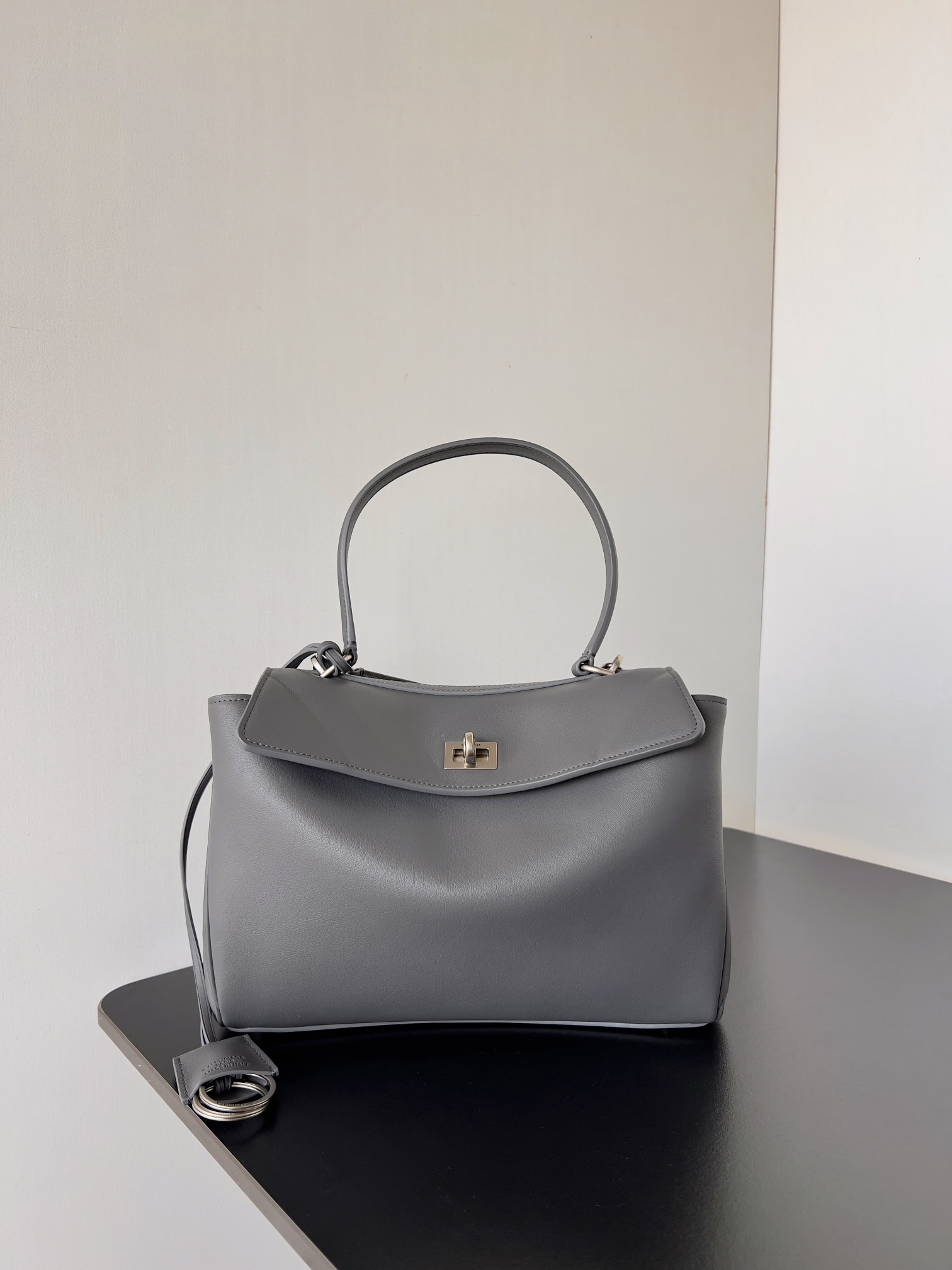 Balenciaga Rodeo Small Calfskin Top-Handle Bag gray