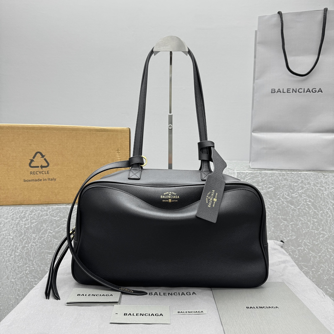 Balenciaga Women’s Carrie Bowling Bag Small in Black | Balenciaga US