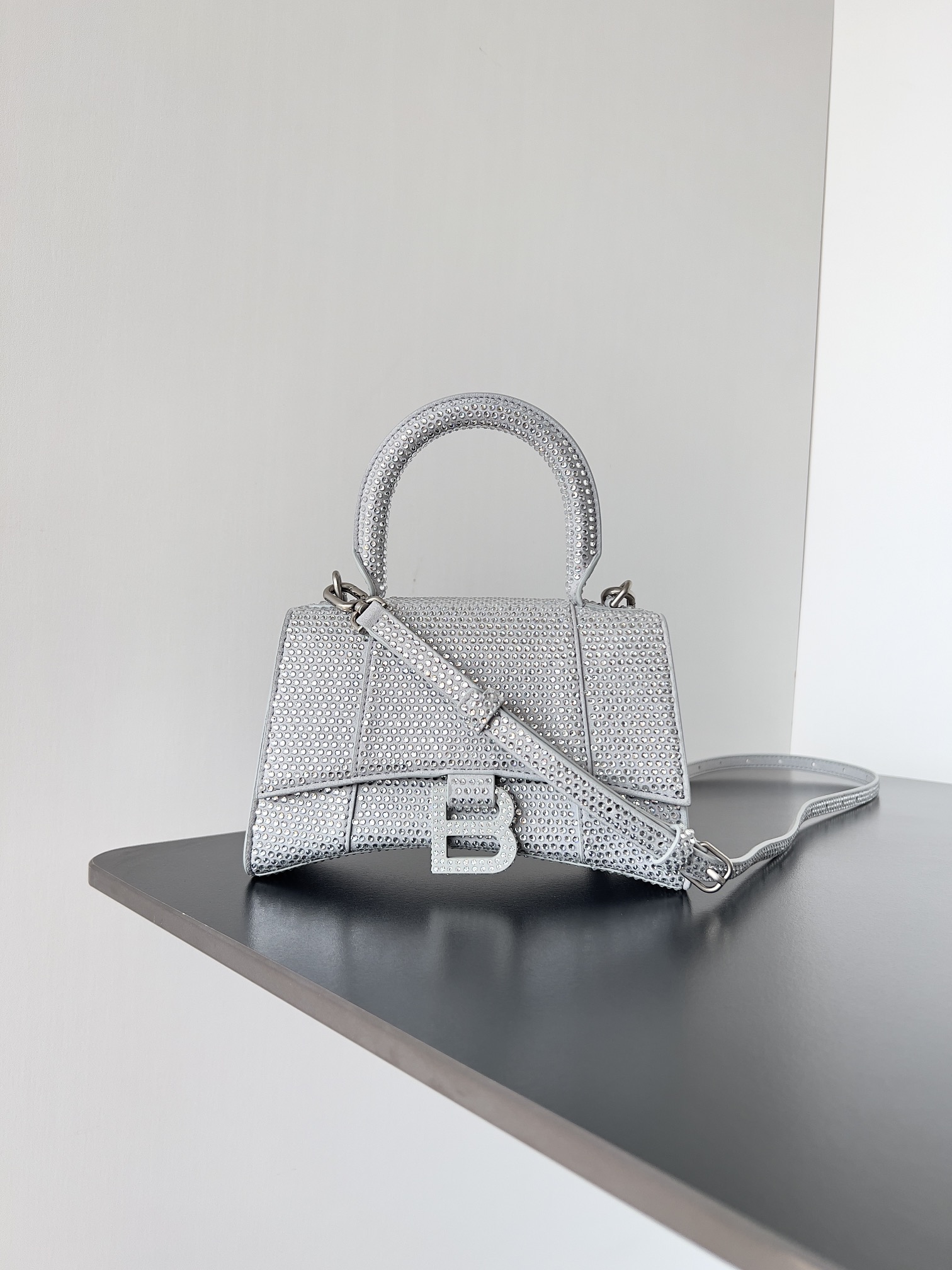 Balenciaga Hourglass Mini Handbag with Chain in