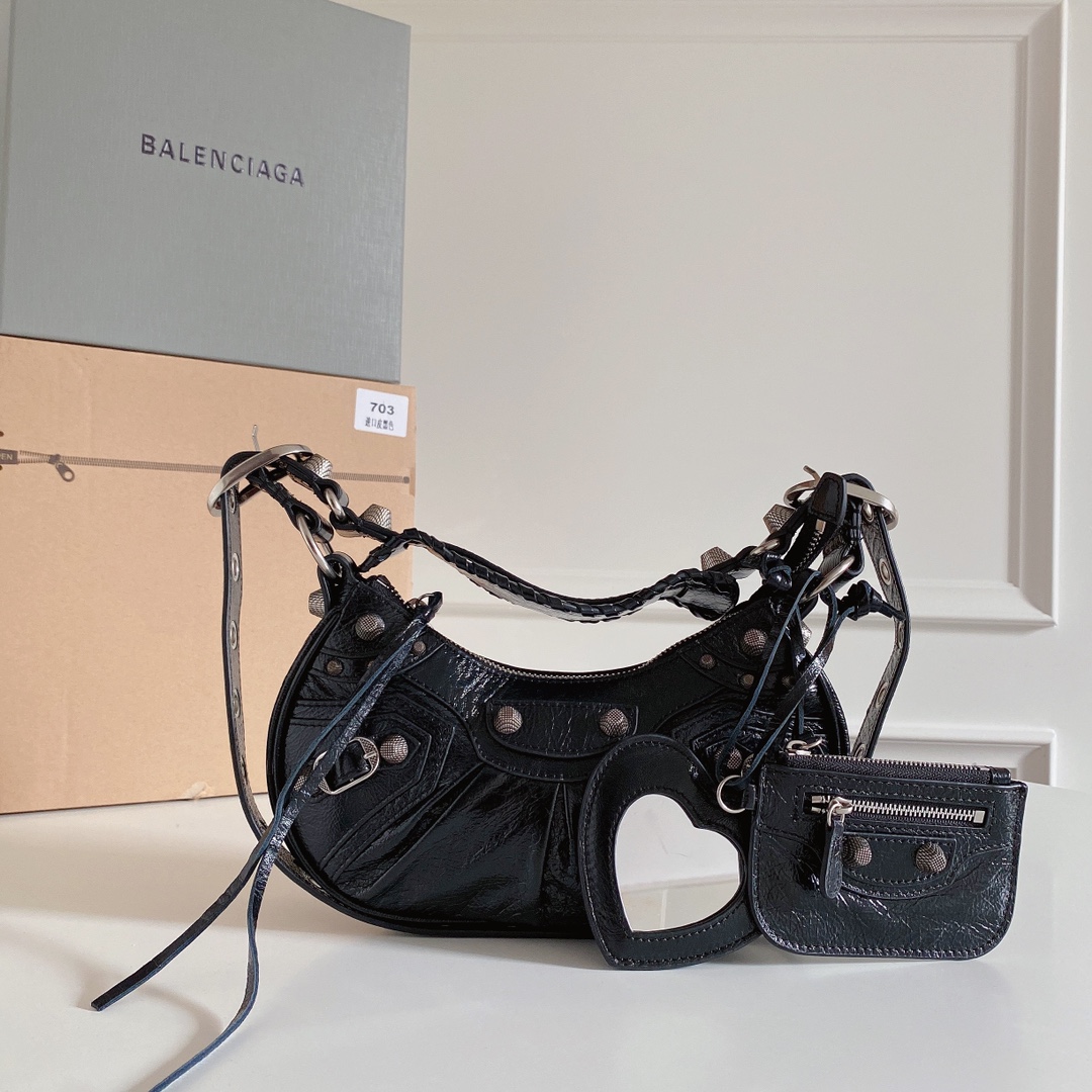 Balenciaga Women’s Le Cagole Shoulder Bag Xs With Rhinestones in