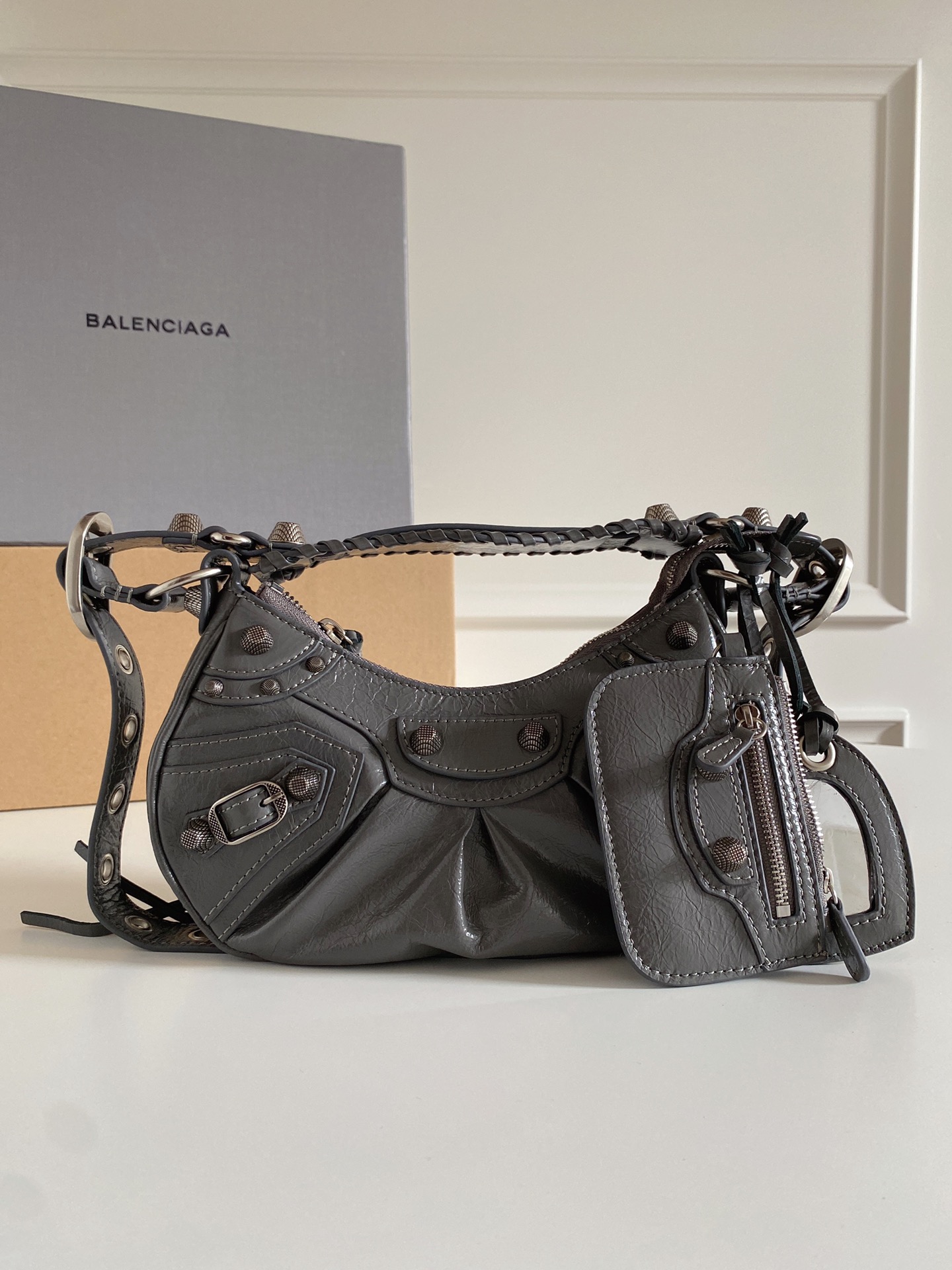 Balenciaga Le Carole Small Shoulder Bag Dark Gray 67130