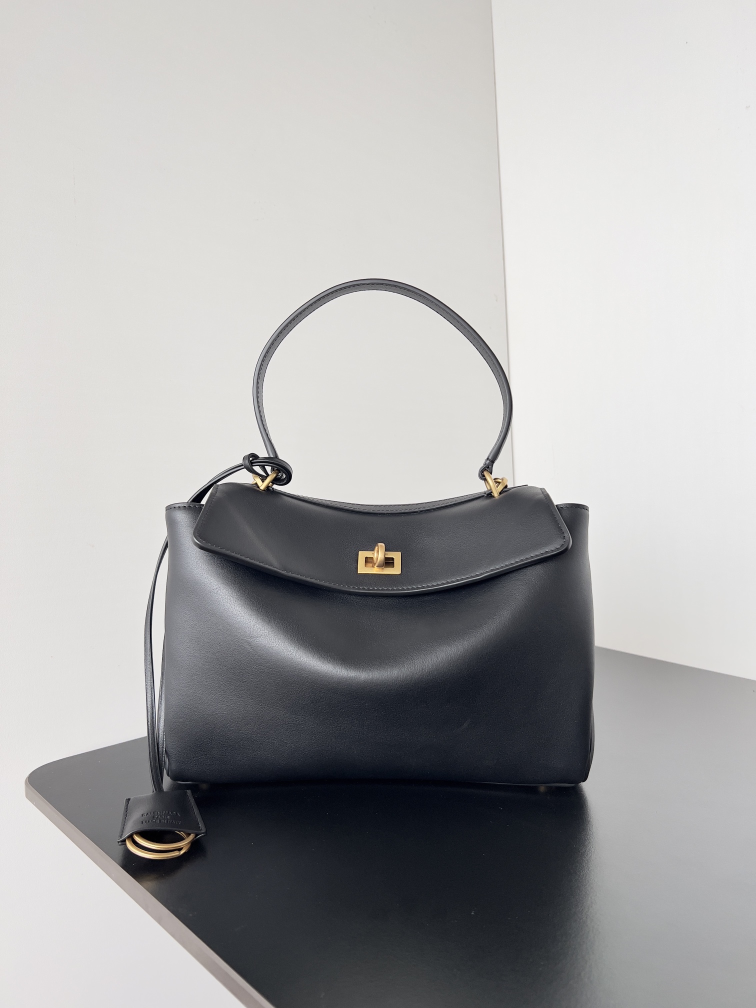 BALENCIAGA Natural Smooth Calfskin Small Rodeo Top