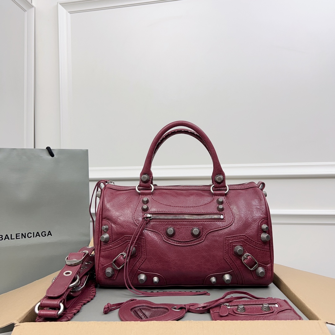 BALENCIAGA Chevre Classic Hardware Twiggy Rouge Grenat