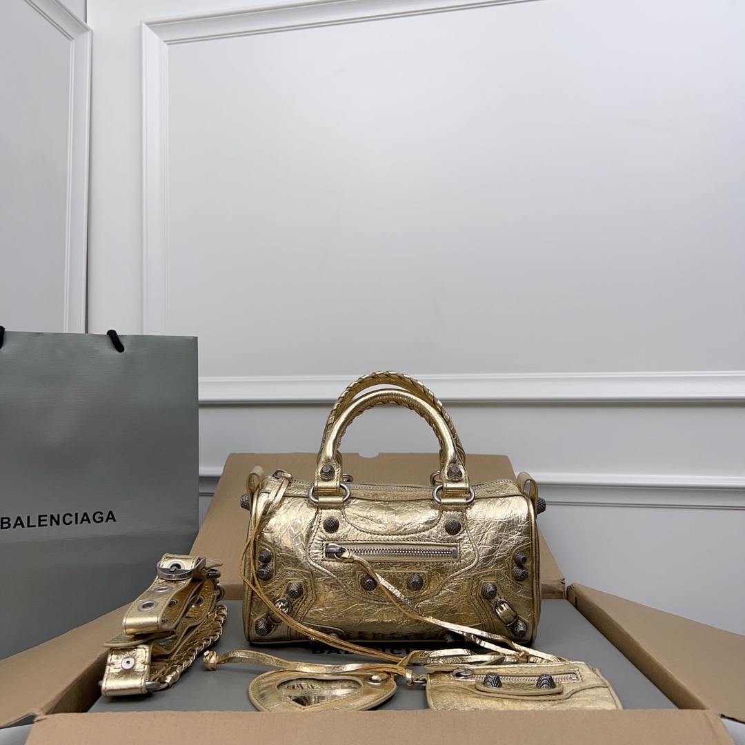 Balenciaga City Purse Metallic Agneau Classic Silver Hardware City Gold 115748 | eBay