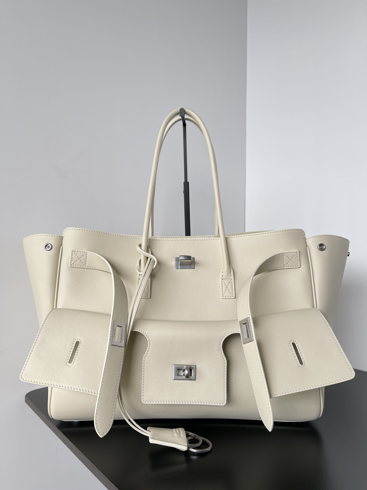 Balenciaga Medium Bel Air Tote Bag | White