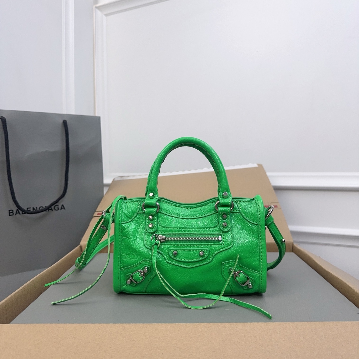Balenciaga ​Le Cagole XS Studded Leather Shoulder Ba