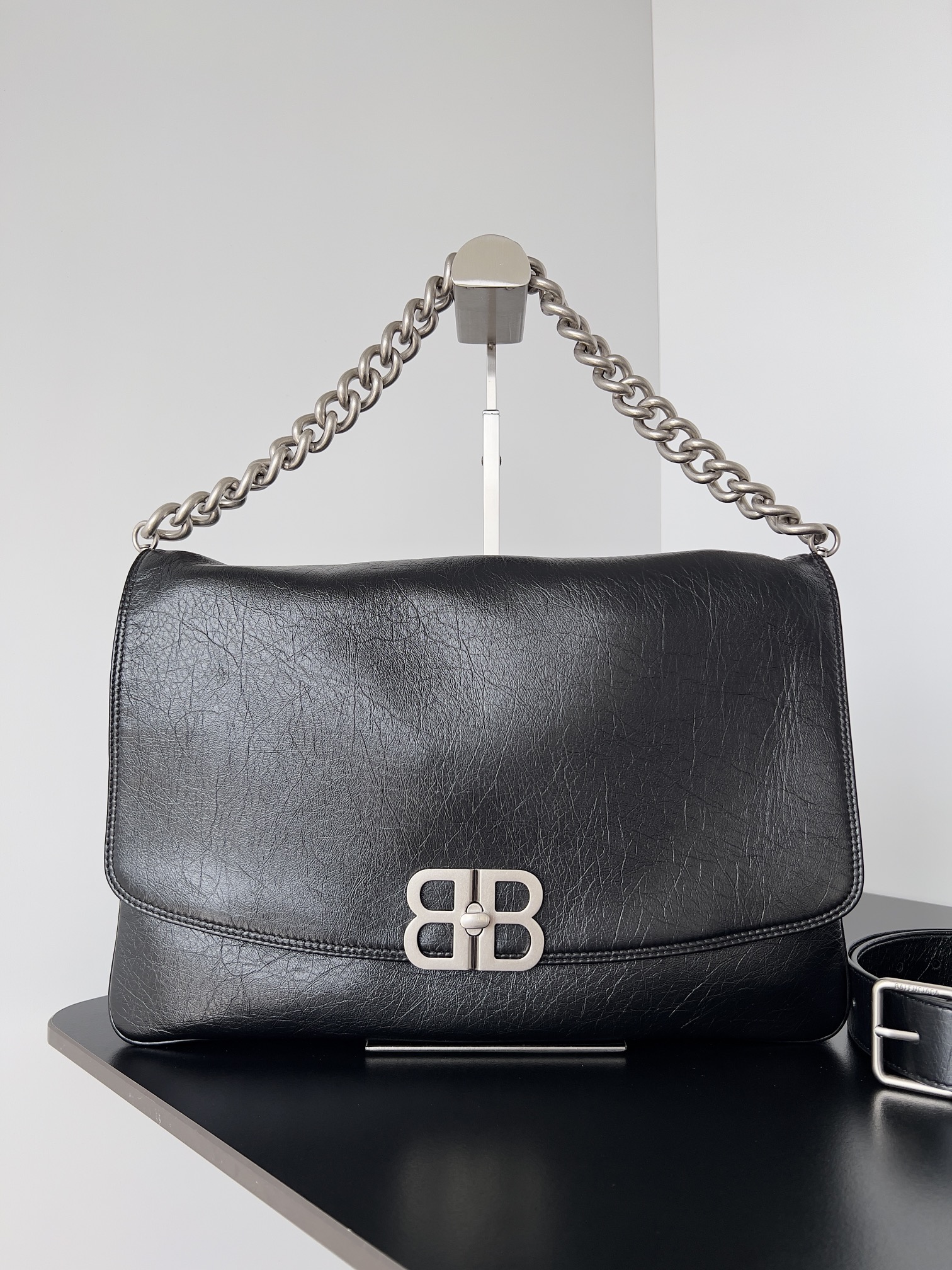 Balenciaga Black Large BB Flap Bag Balenciaga