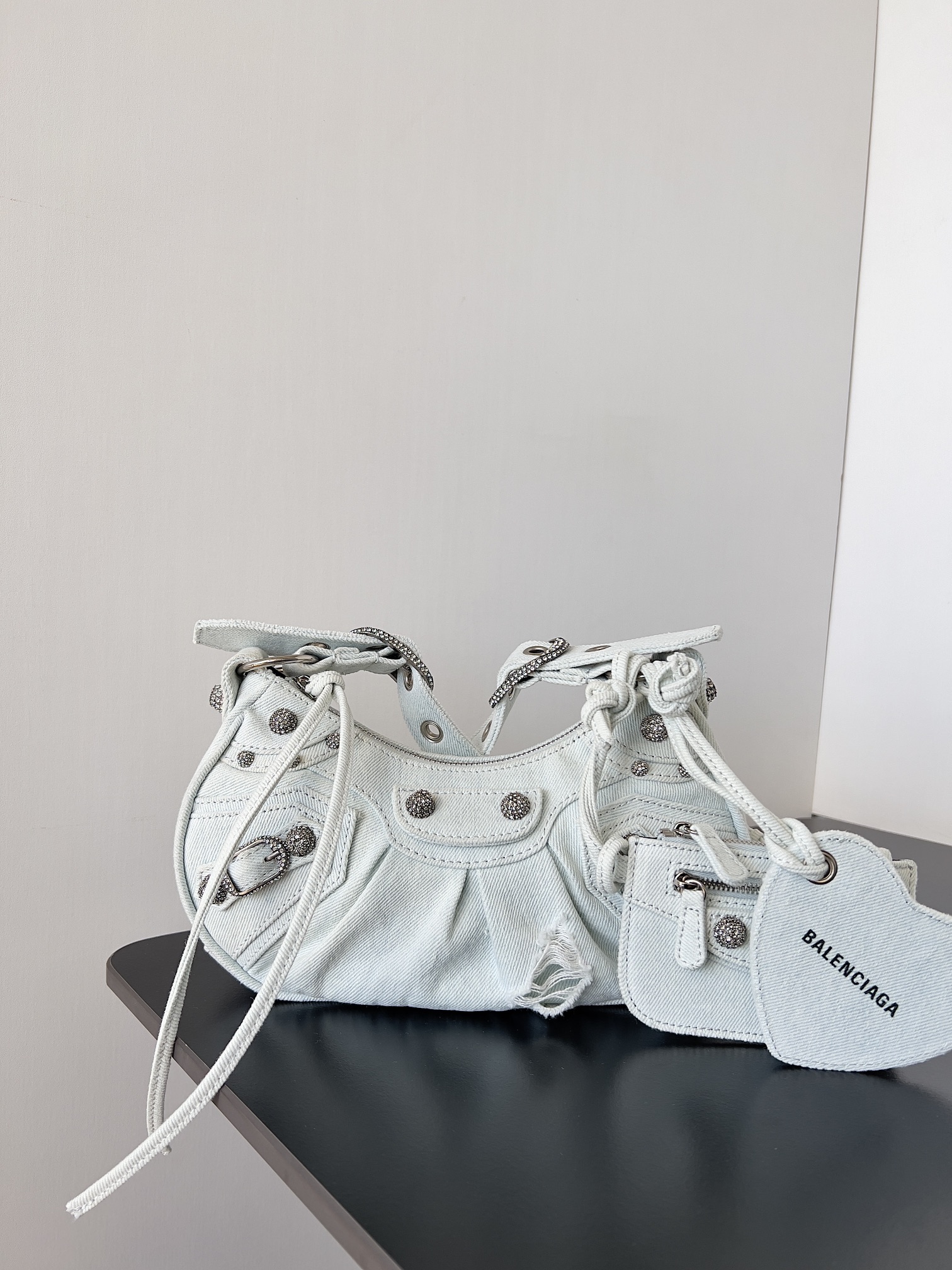 Balenciaga White Leather LE CAGOLE Shoulder and