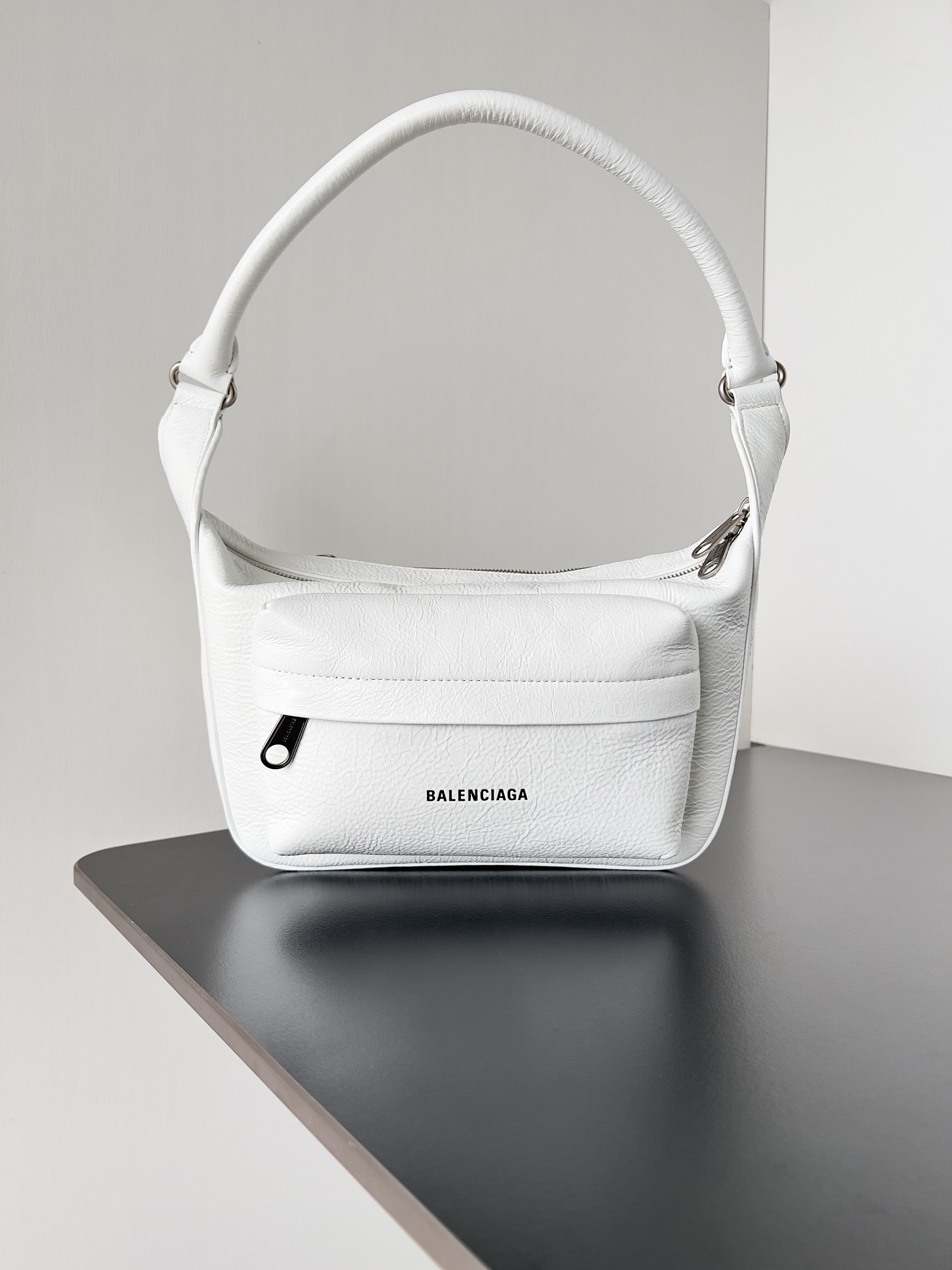 Balenciaga Leather Crossbody Logo Bag White | eBay