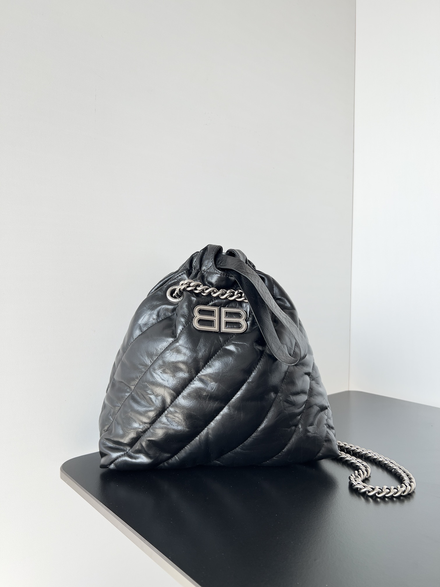 Balenciaga Crush Small Tote Bag Quilted black
