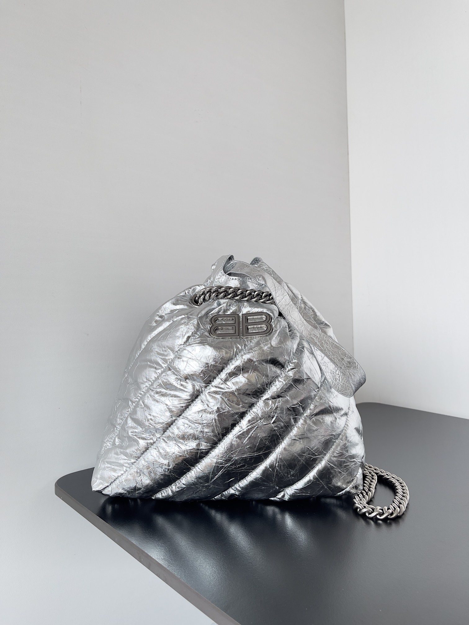 Balenciaga Crush Tote XS Shoulder Bag siver