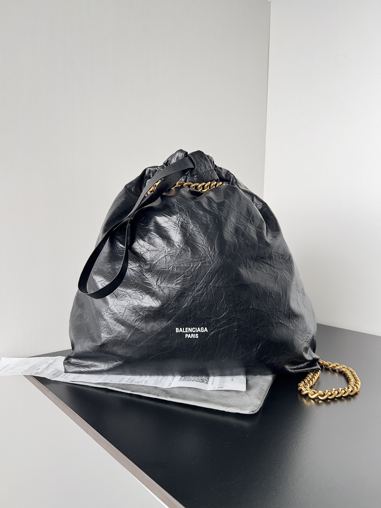 Balenciaga Women’s Crush Tote Bag Medium in Black | Balenciaga