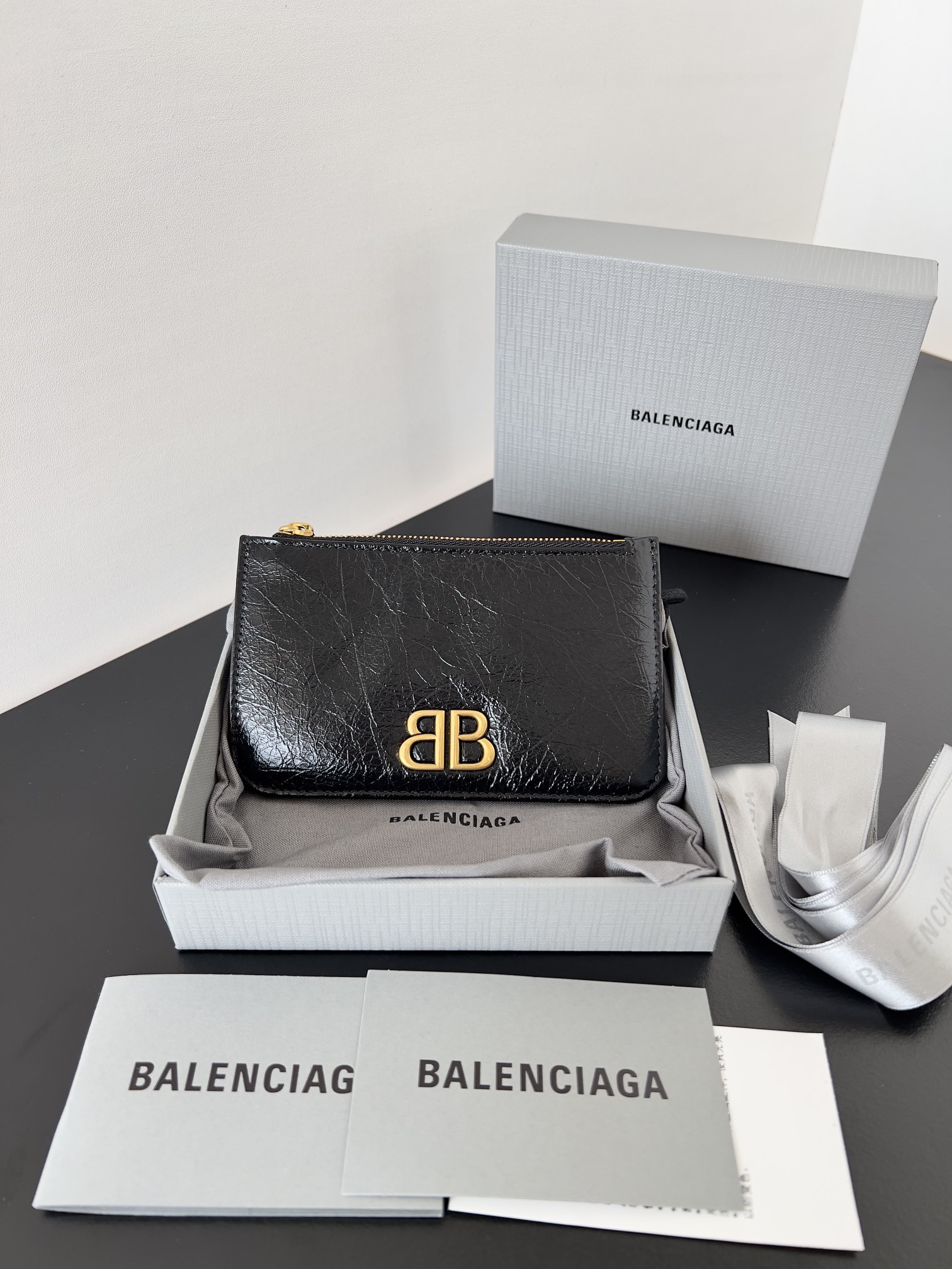 Balenciaga Monaco Long Coin and Card Holder Metallized