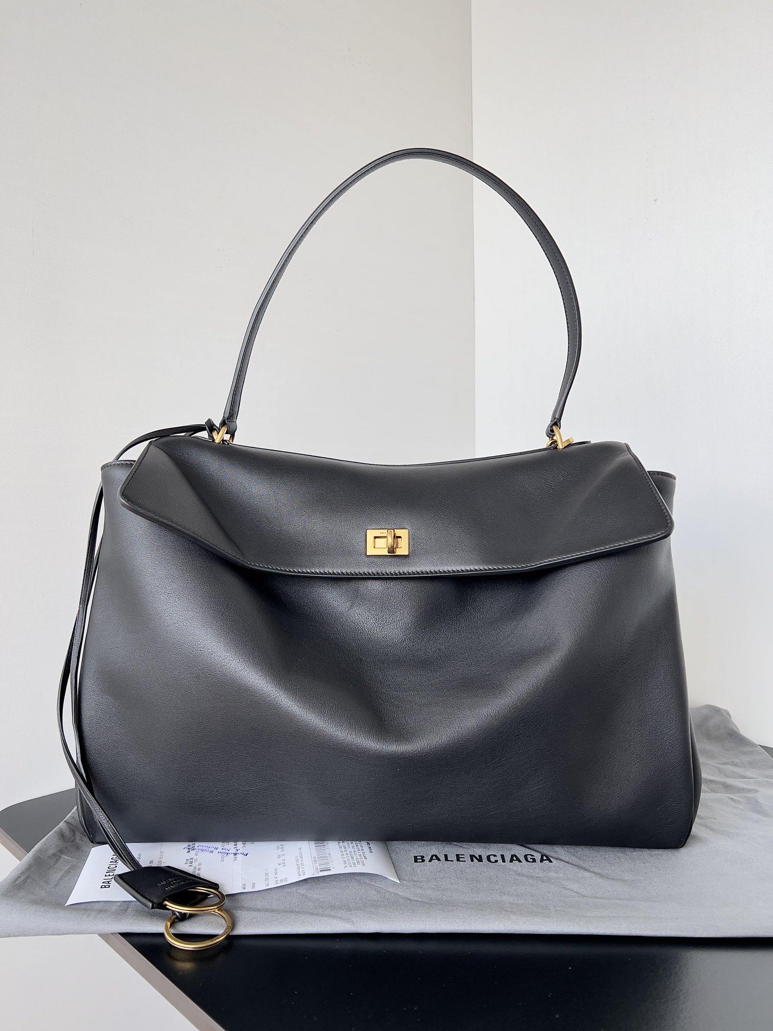 BALENCIAGA Natural Smooth Calfskin Medium Rodeo Top
