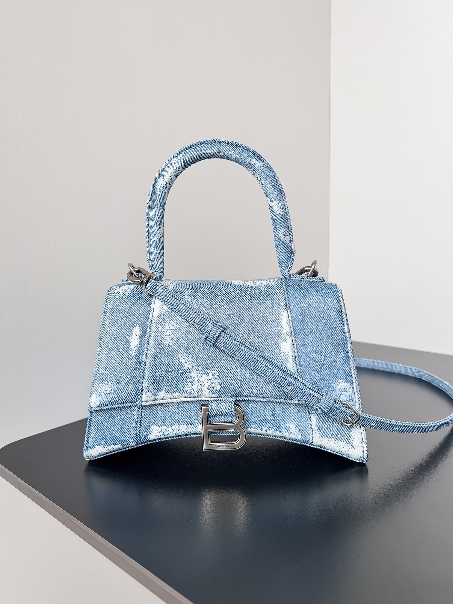 Buy Balenciaga Hourglass Shoulder Bag ‘Denim Blue