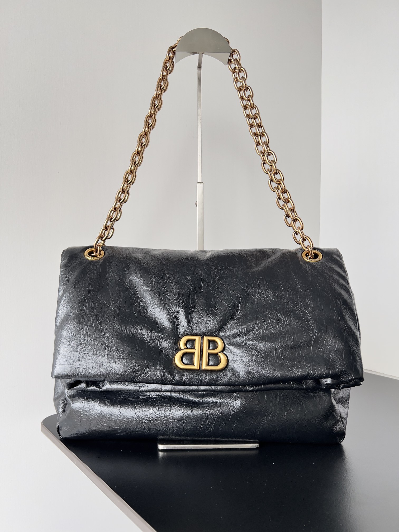 Balenciaga Women’s Monaco Chain Bag Medium in Black | Balenciaga