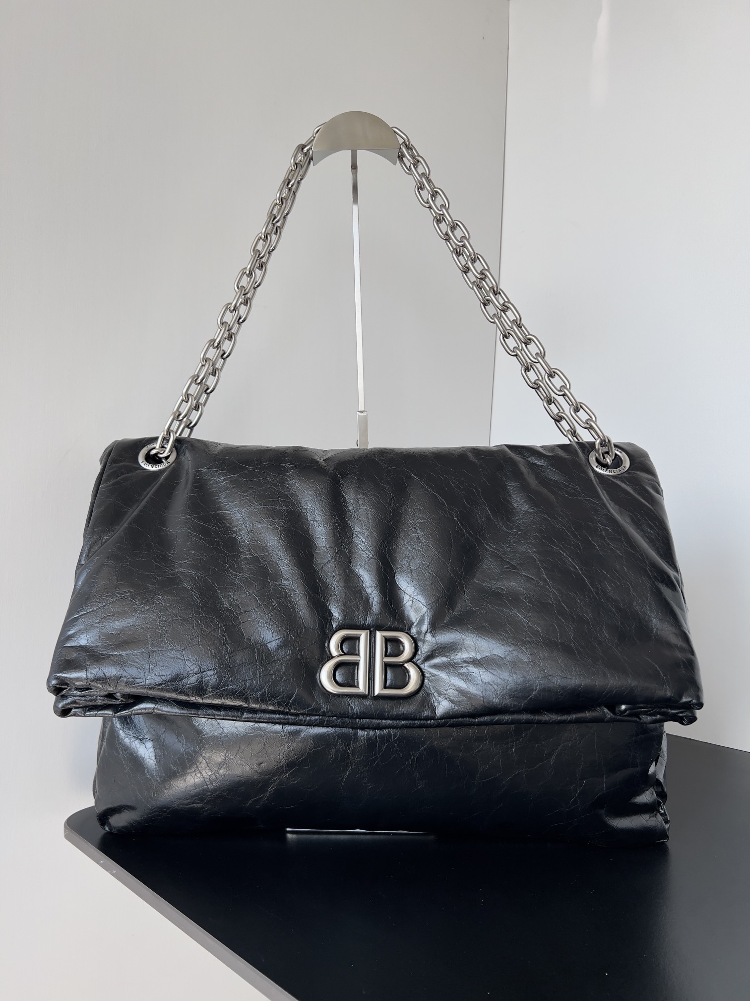Balenciaga BB Soft Flap Leather Crossbody Bag