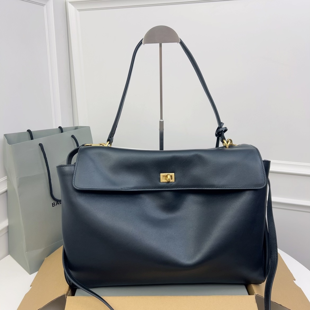 Balenciaga Large Rodeo Leather Tote Bag | Black