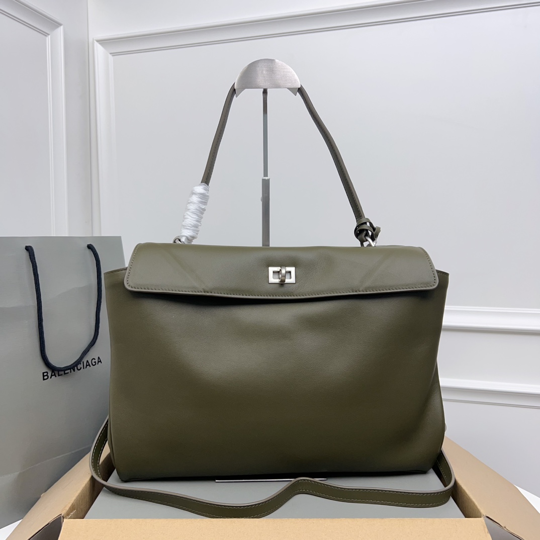 Balenciaga Women’s Rodeo Handbag Medium in Tan Cowboy | green