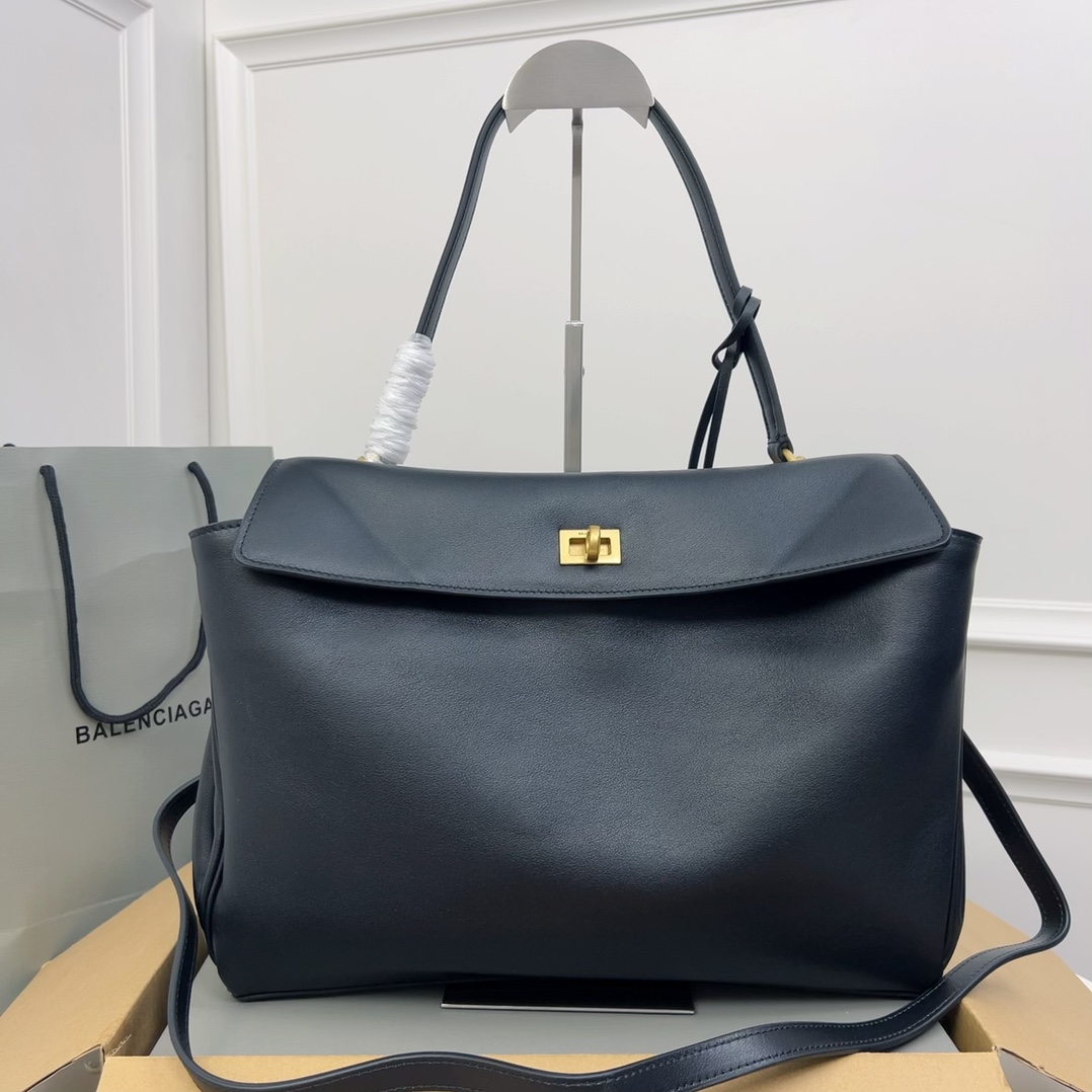 BALENCIAGA Rodeo Small Shoulder Handbag Calfskin black