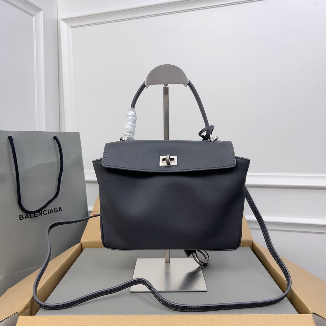 BALENCIAGA Natural Smooth Calfskin Mini Rodeo Top Handle