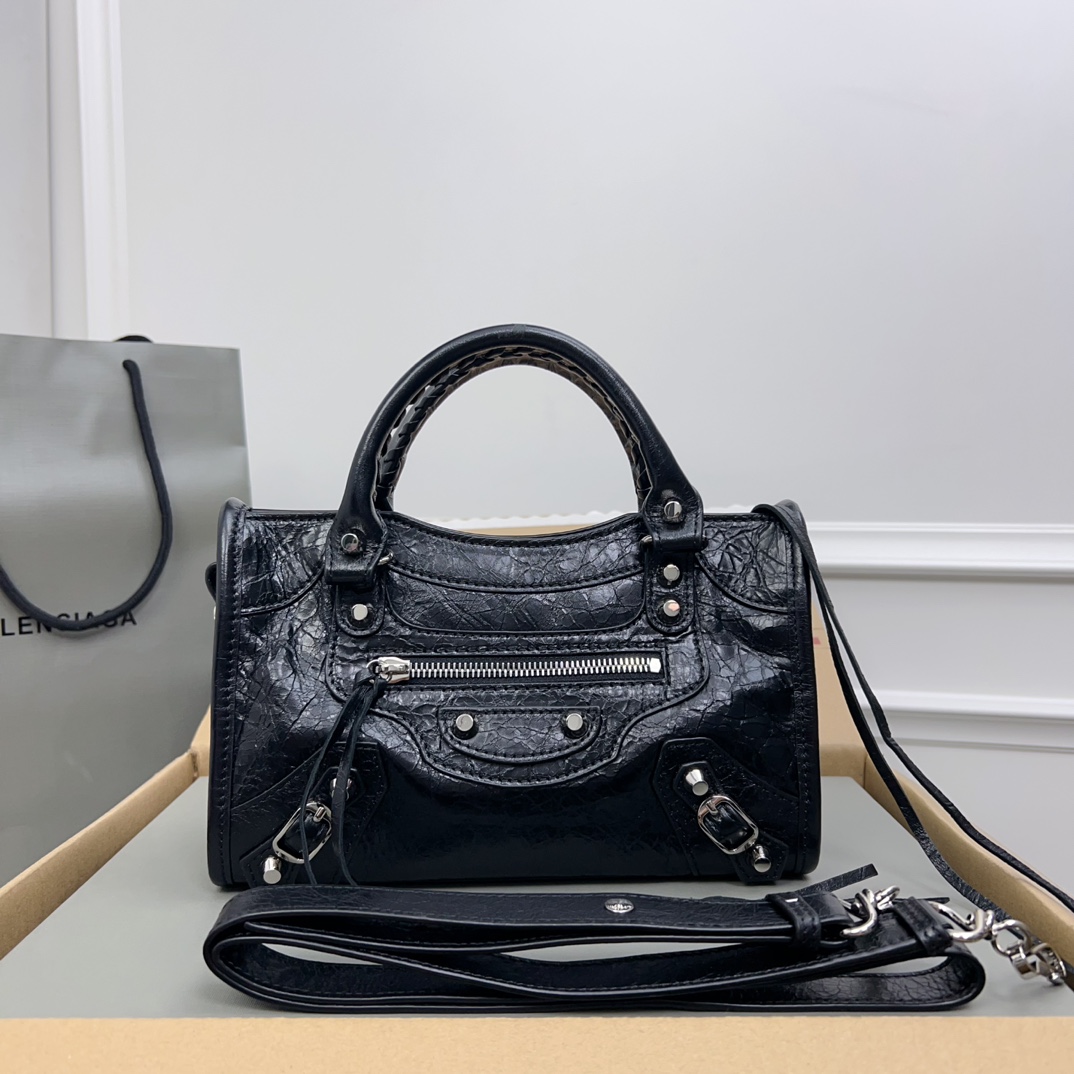 Balenciaga Black Leather Mini Classic City Bag | eBay