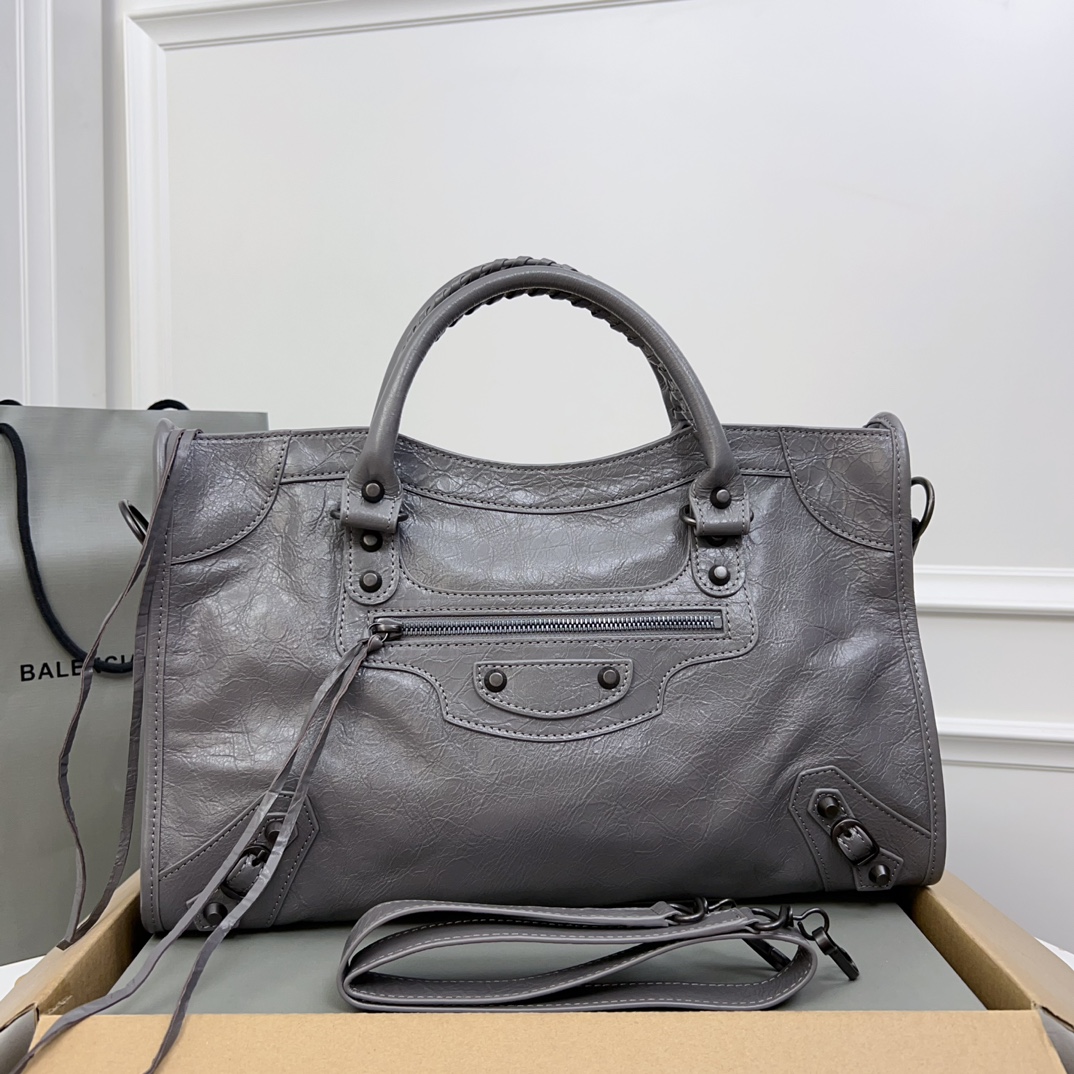 BALENCIAGA Agneau Classic Hardware City Gris Pyrite
