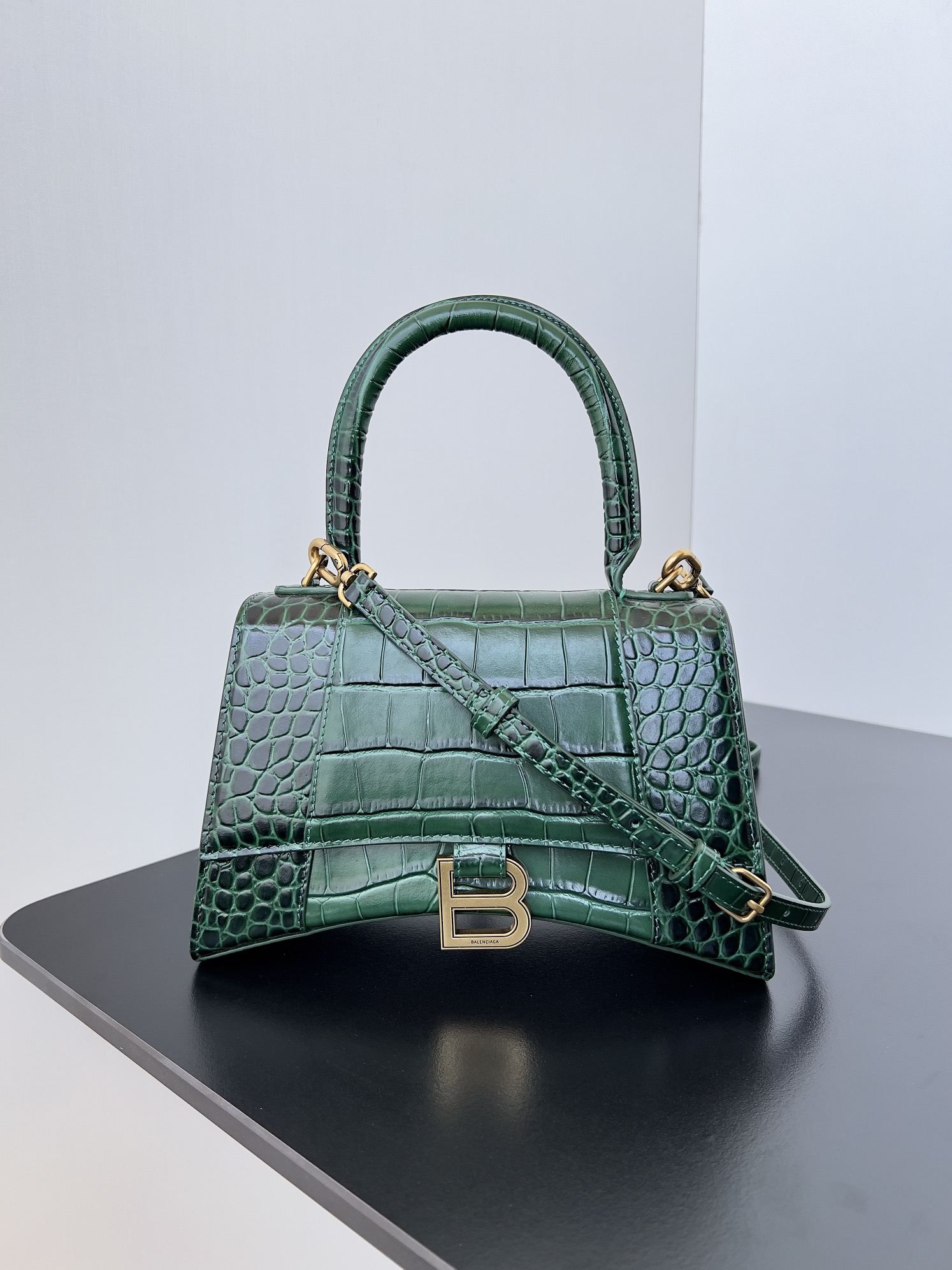 Balenciaga – Hourglass Small leather tote Balenciaga green