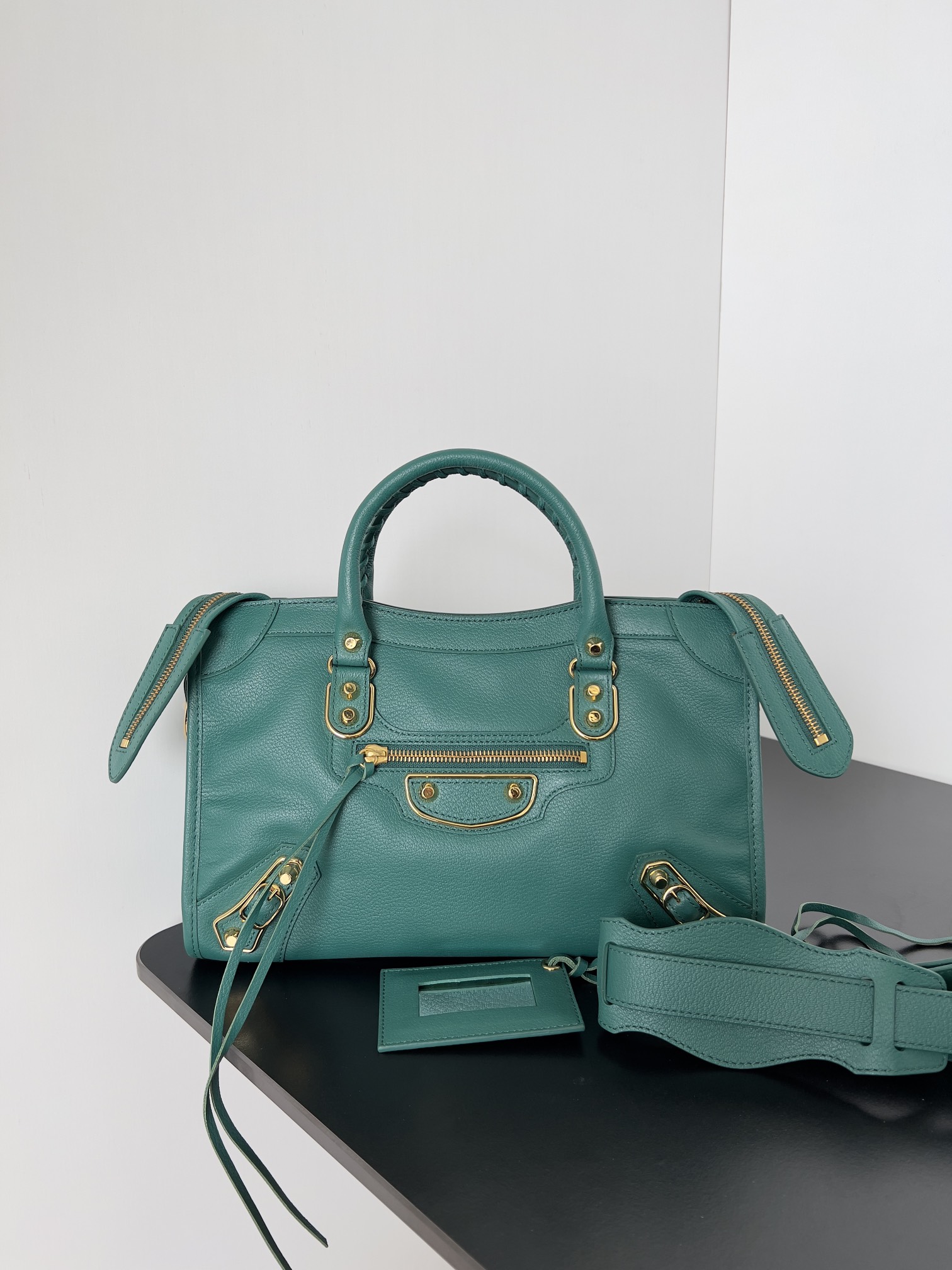 Balenciaga Classic City S Leather Shoulder Bag In Green