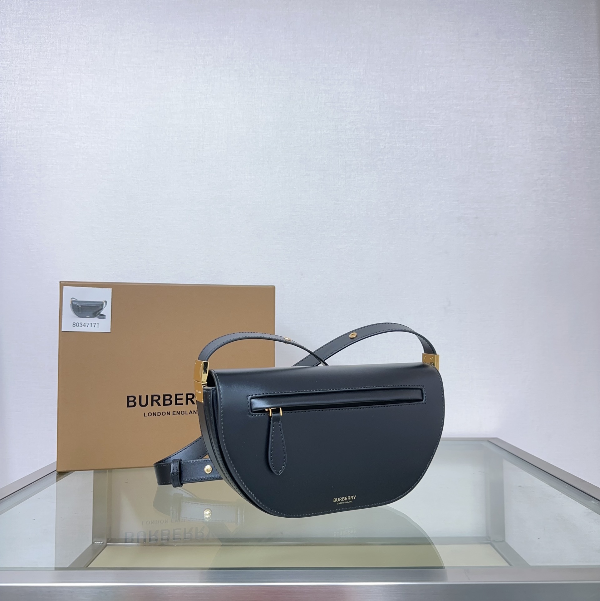 Burberry Leather Olympia Shoulder Bag – Black Shoulder