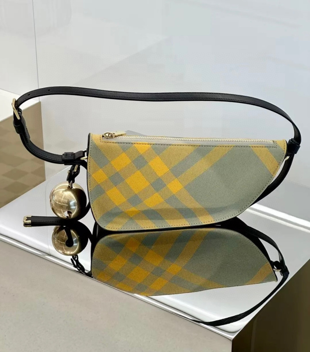 Burberry Canvas Check Shield Mini w/ Tags – Black Shoulder