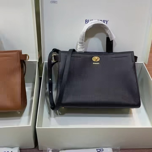 BURBERRY Small Cotswolds Tote in Black – Women, Leather | Burberry