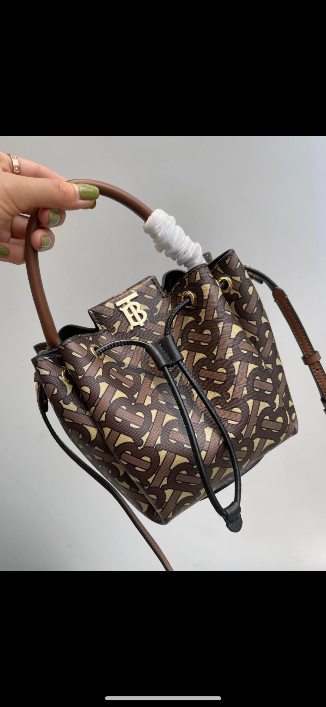 Burberry Brown TB Monogram Bucket Bag Burberry