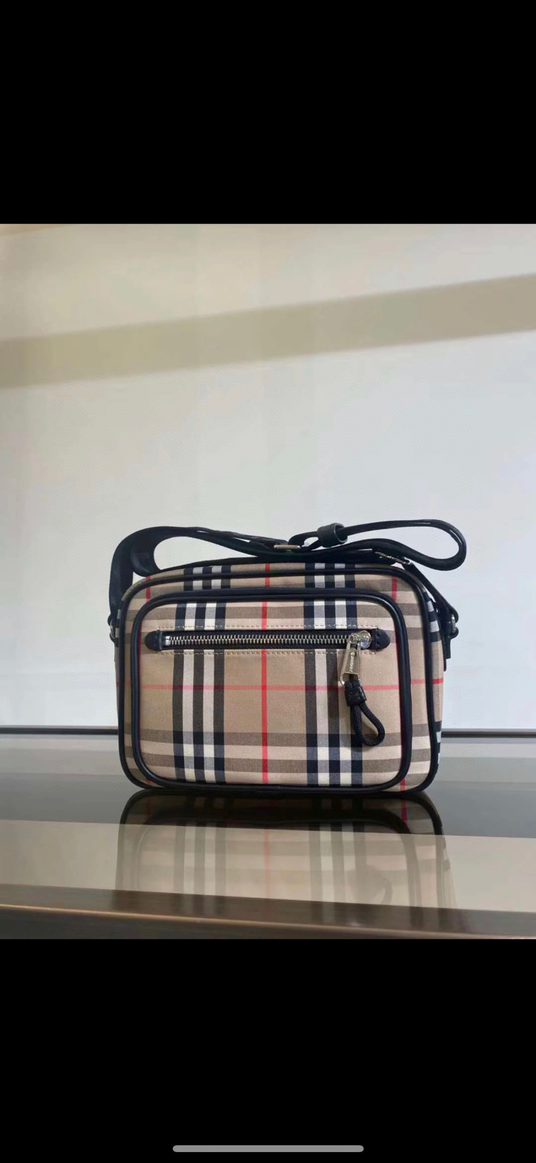 BURBERRY Vintage Check Calfskin Small Camera Bag
