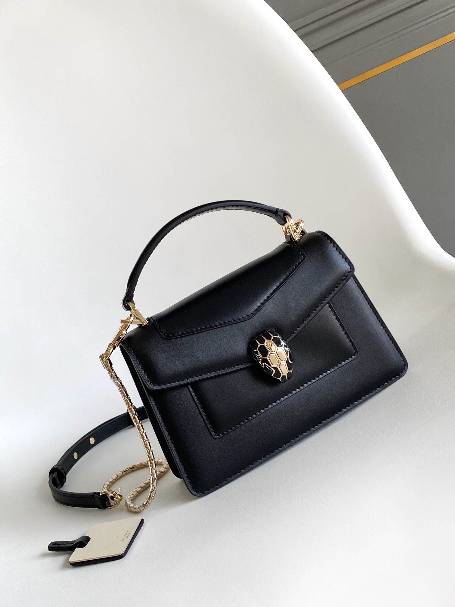 Bvlgari Black Serpenti Forever Crossbody/ Shoulder Bag Orig.