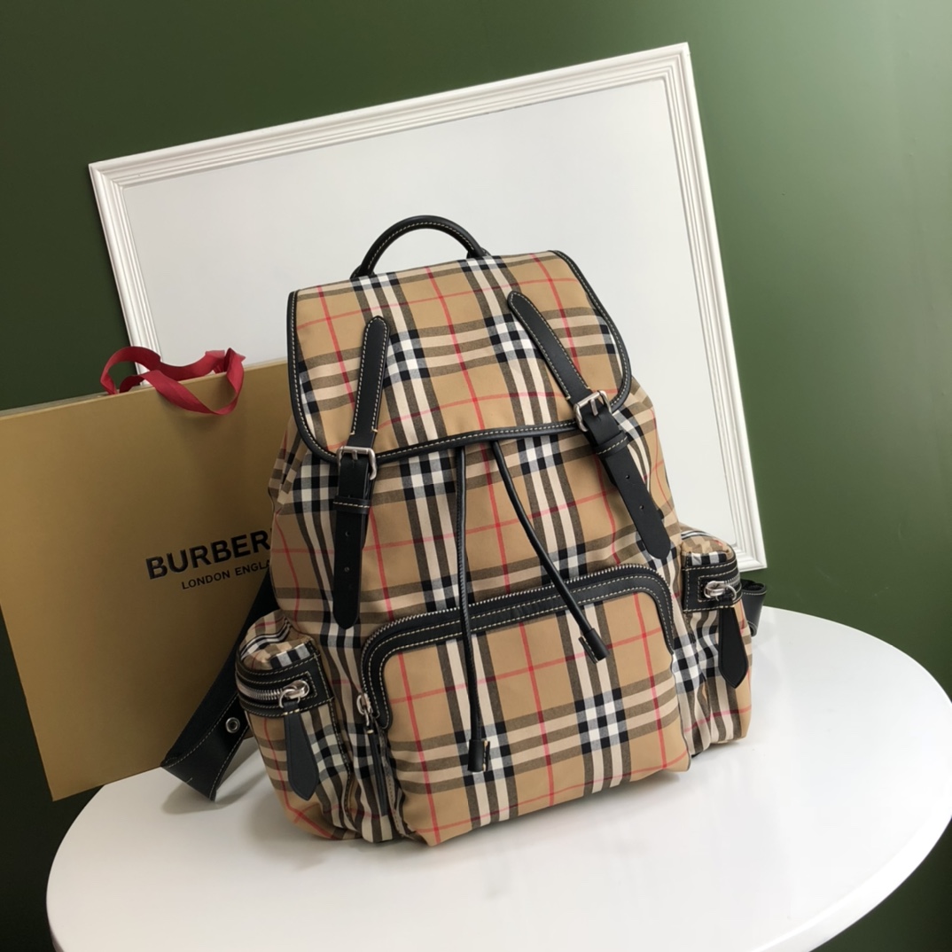 BURBERRY Nylon Vintage Check Medium Rucksack Backpack