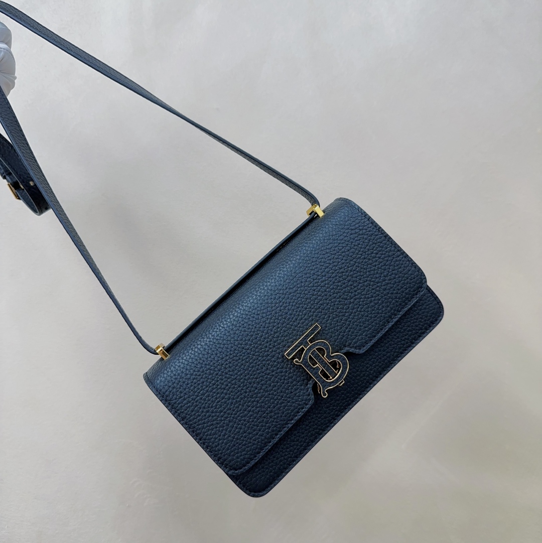 Burberry TB Grainy Leather Mini Bag | Blue Burberry  00359