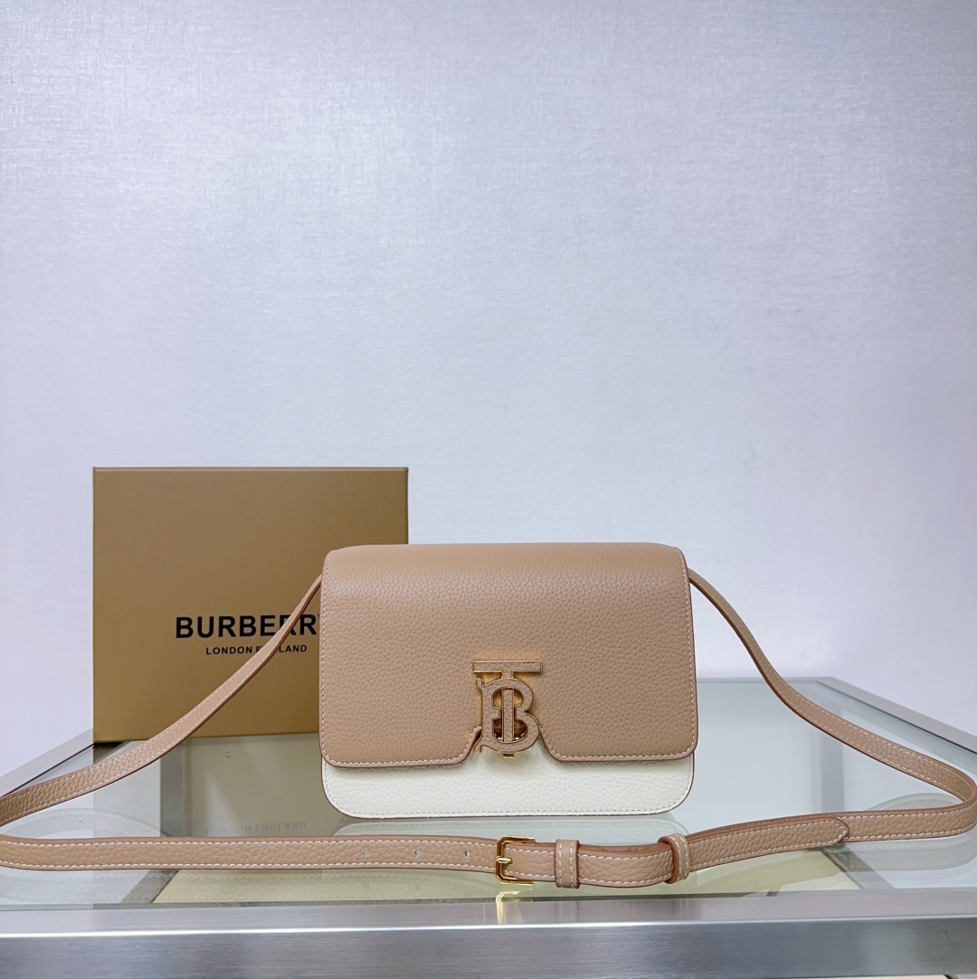 BURBERRY Smooth Calfskin Monogram Medium TB Bag