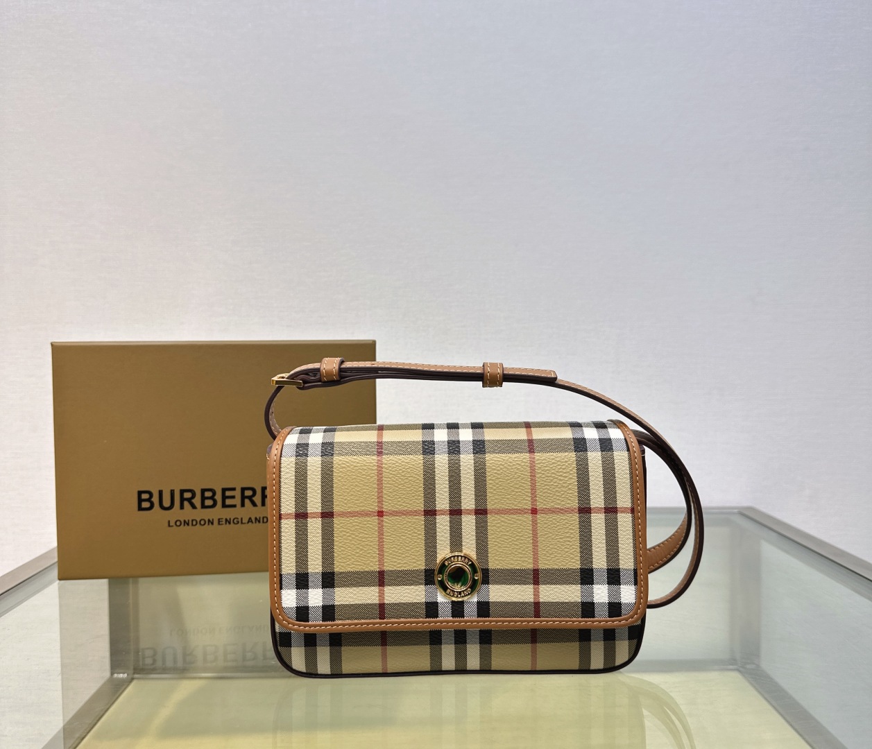 Burberry Pochette Donna Tessuto Beige/Marrone |