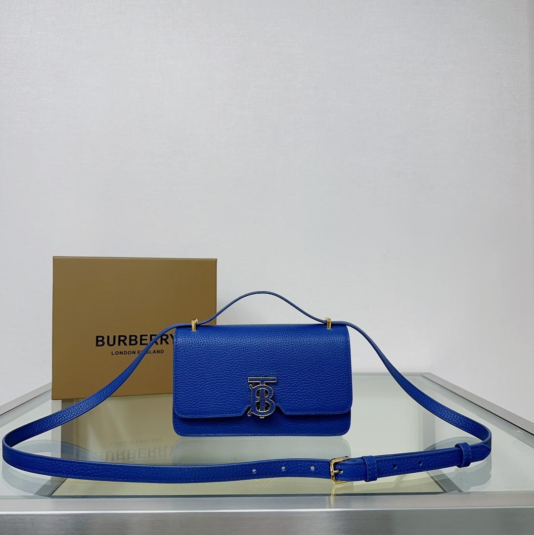 Burberry TB Grainy Leather Mini Bag | Blue  Burberry  00459